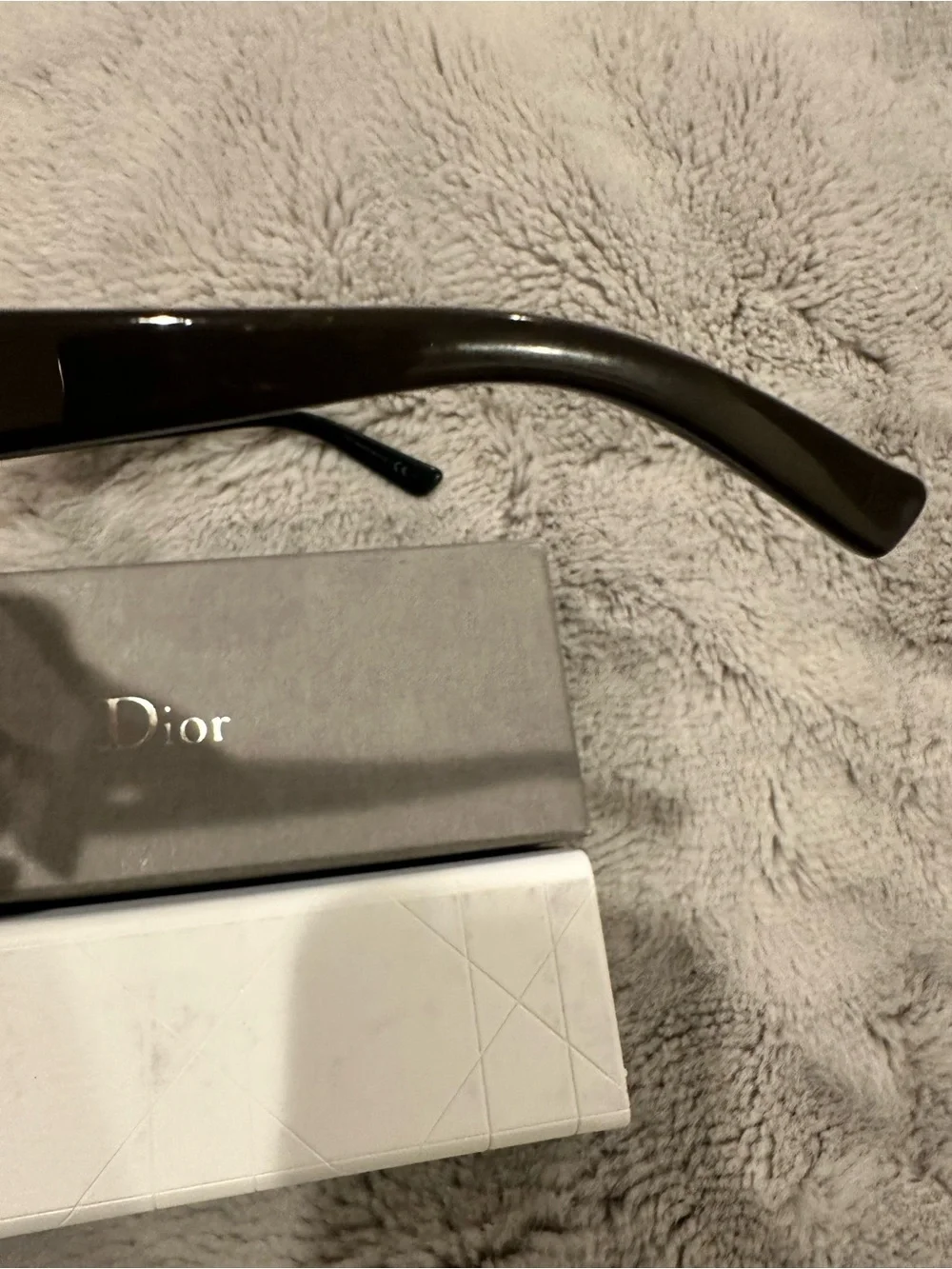Dior Women's Dark Tortoiseshell Rectangle Optical Glasses with Gold Accents